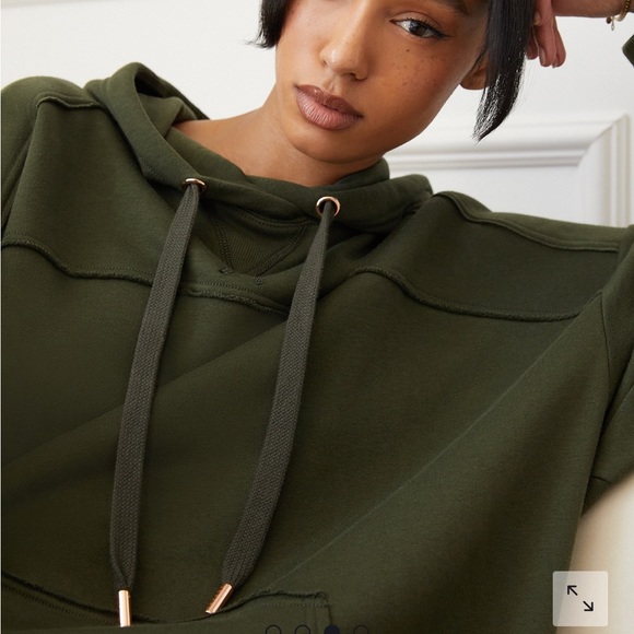 Savage X Fenty Deep Forest Green Longsleeve Oversized Pullover Xssential Hoodie - Picture 1 of 16